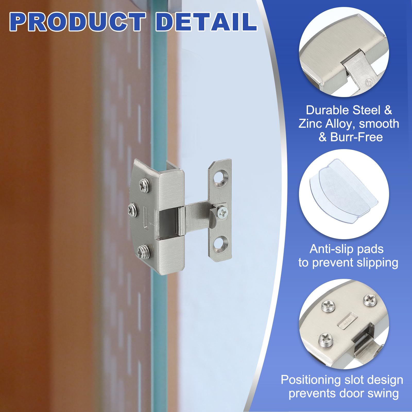 PATIKIL 1-7/16" Cabinet Glass Door Hinge - Image 3