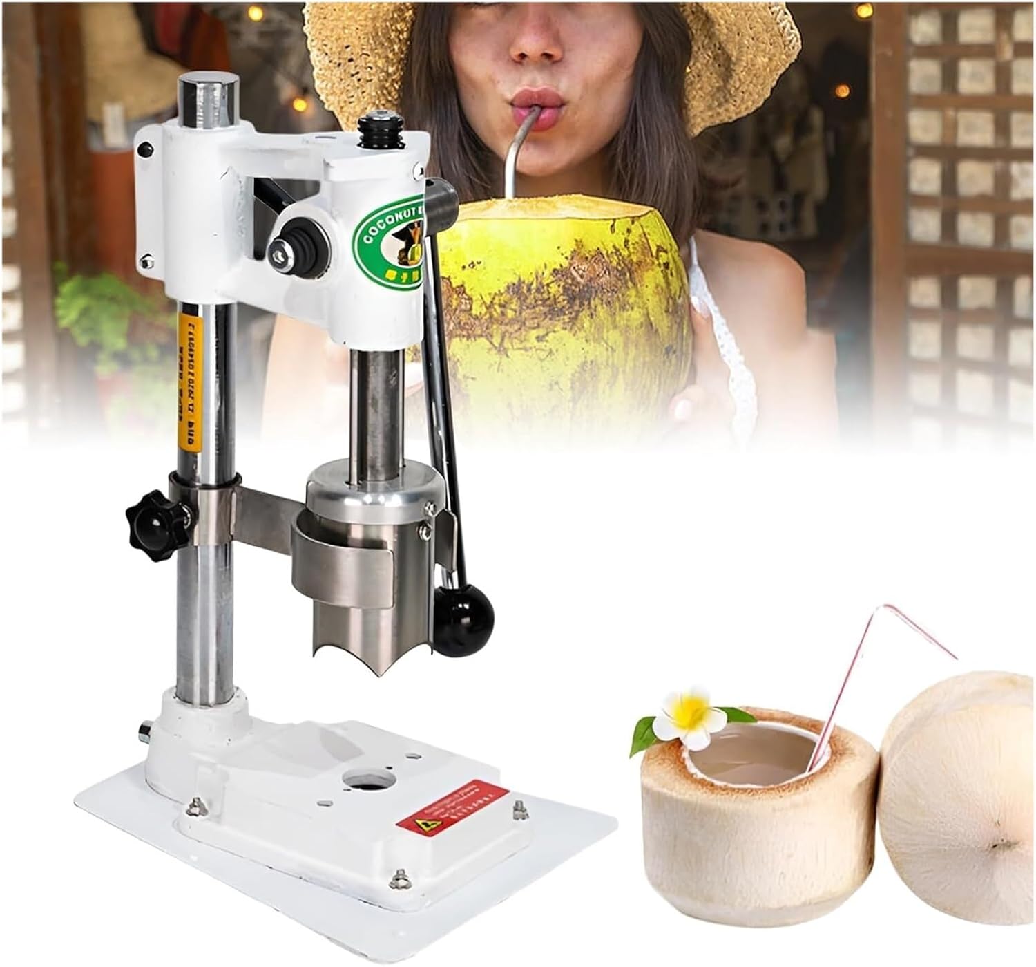 Manual Coconut Hole Opener - Adjustable Tool for Effortless Coconut Opening, Ideal for Home and Commercial Use(White)