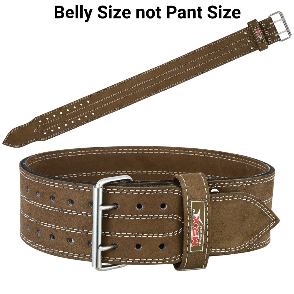 MRX haltérophilie Ceinture en cuir Gym bodybuilding entraînement fitness Ceinture de maintien du dos avec boucle en acier, marron