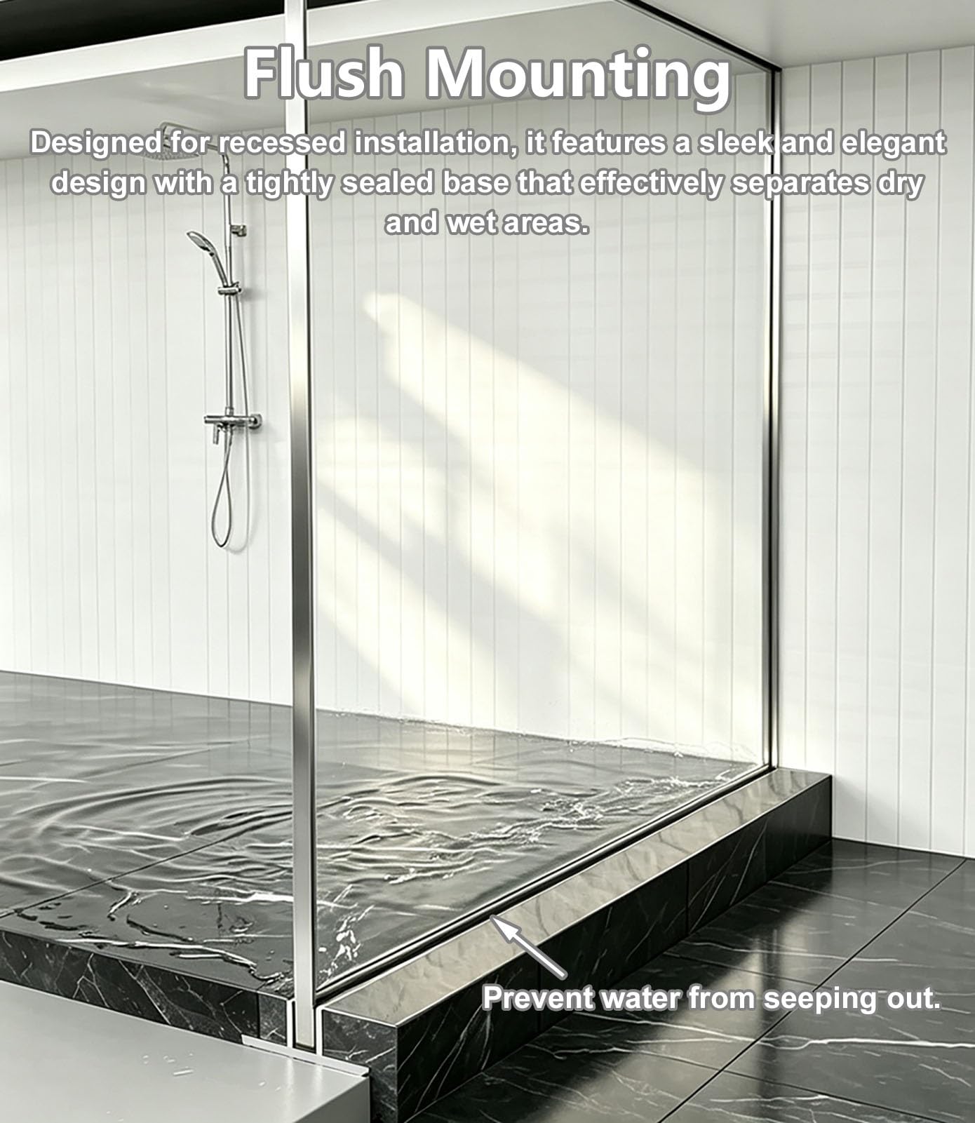 Perfil Aluminio Guía de Canal de Vidrio con Almohadilla de Silicona | Canaleta Metálica Resistente para Vidrio de Baño para Tabique Divisorio, Riel para Puerta De Ducha de 0,6 0,8 1 1,2 1,4 m