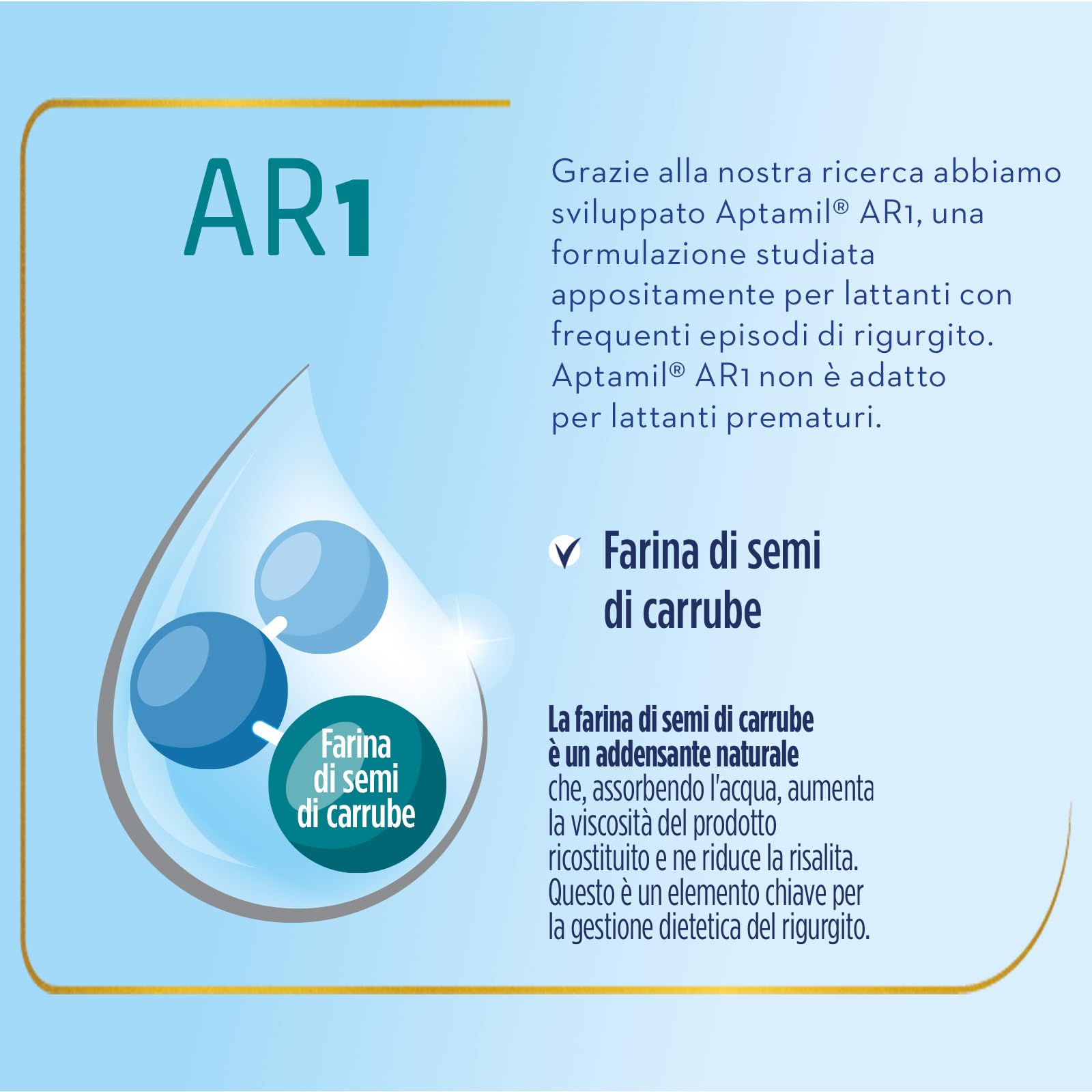 Aptamil AR1, Latte Antirigurgito in Polvere per Neonati dalla Nascita al 6° mese compiuto, Confezione da 400g