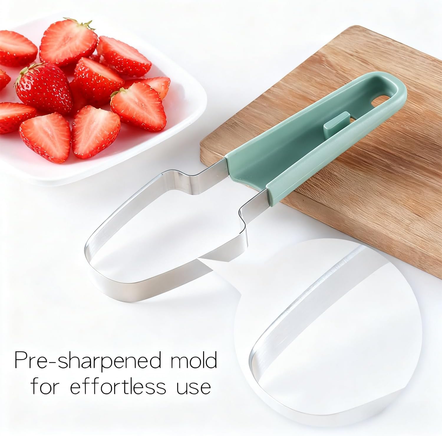 cortador de fruta 3 en 1, tenedor para melón de doble punta de acero inoxidable y cortador para sandía y frutas de verano (verde)