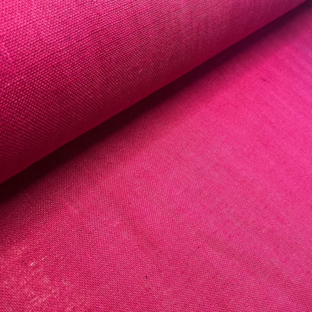 Coloured Rustic Hessian 100cm Wide Jute Burlap Table Runner (Cerise)