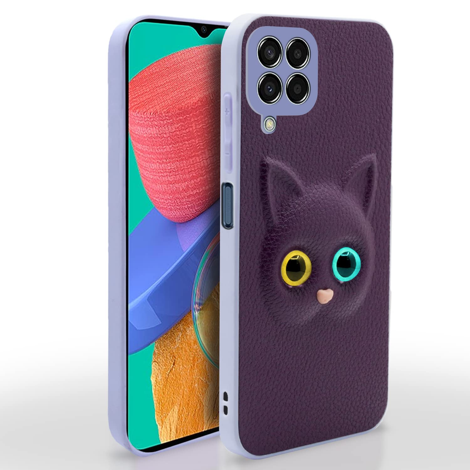 Pikkme Samsung Galaxy M33 5G Back Cover for Girls | Cute Cat Leather Finish | Soft TPU | Case for Samsung Galaxy M33 5G (Purple) (B0BCNN2H2V) Amazon Price History, Amazon Price Tracker