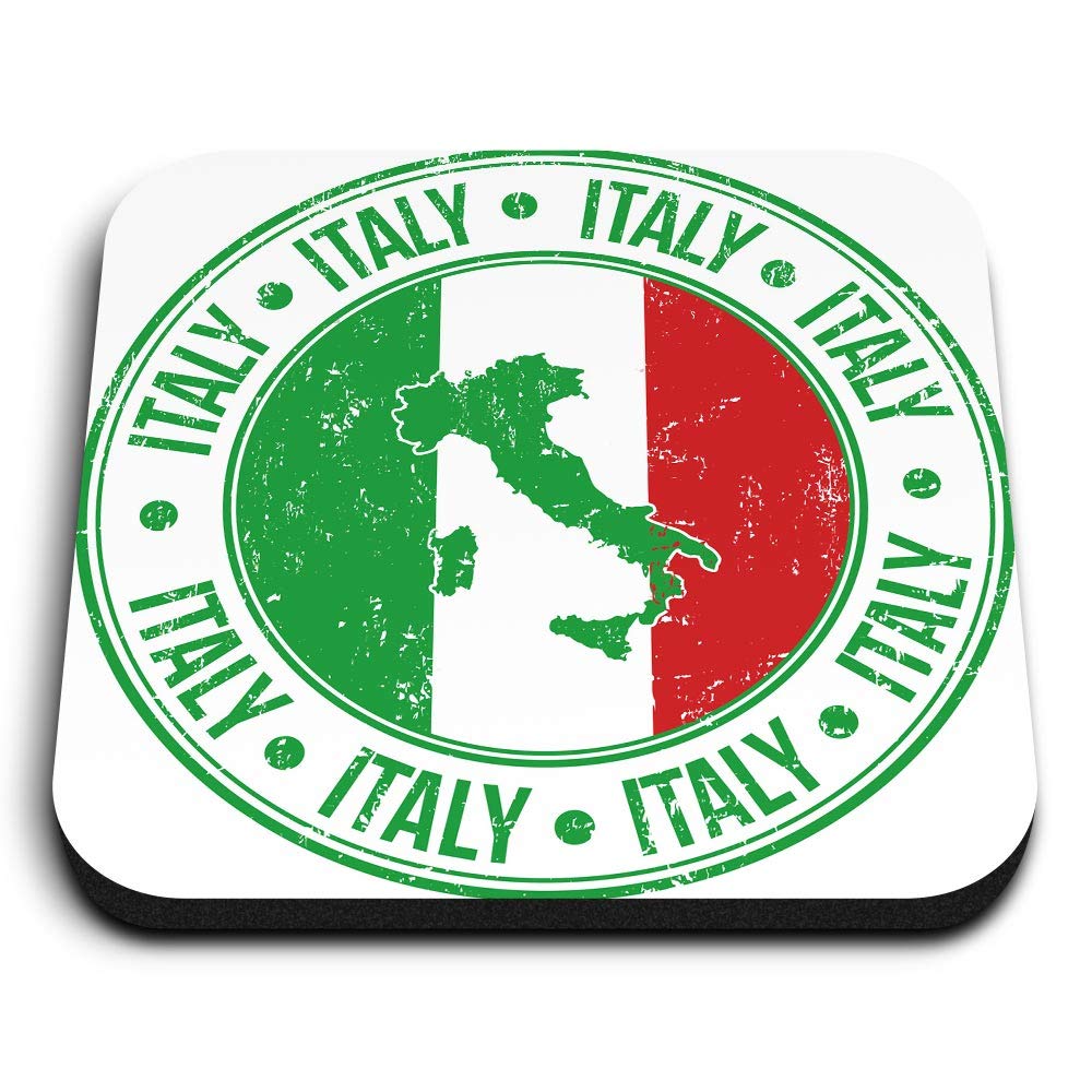 Destination Vinyl Ltd Multicolor 1 X Square Mdf Fridge Magnet - Italy Rome Italian Flag Map 5550