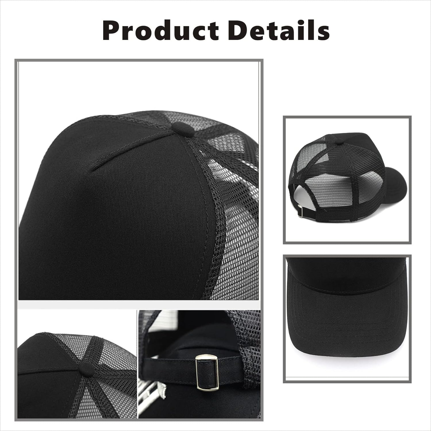 Oversize XXL Mesh Trucker Hat Big Head Hats for Men High Crown Baseball Cap Breathable Dad Hat Adjustable 23.6"-25.6" - Image 8