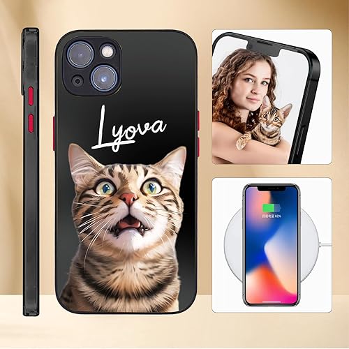 Miniatura 3 de VEELU Funda personalizada para iPhone 14, 13, 12, 11 Pro Max, funda personalizada con nombre de foto, resistente a los arañazos, a los golpes, de