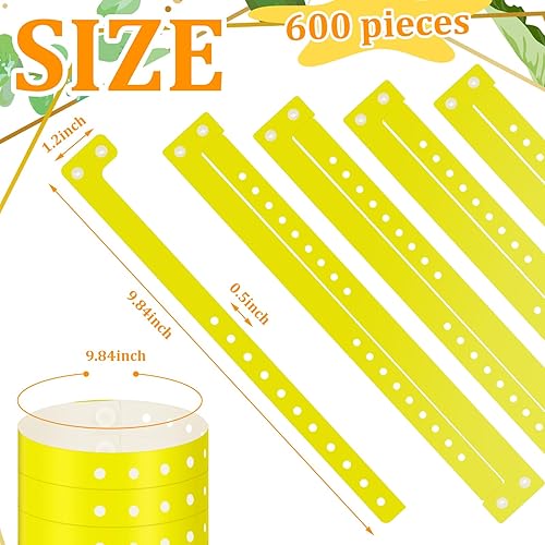 Miniatura 8 de Henoyso 600 pulseras de plástico para eventos, pulsera de vinilo de plástico para eventos, pulsera de identificación de plástico para conciertos,