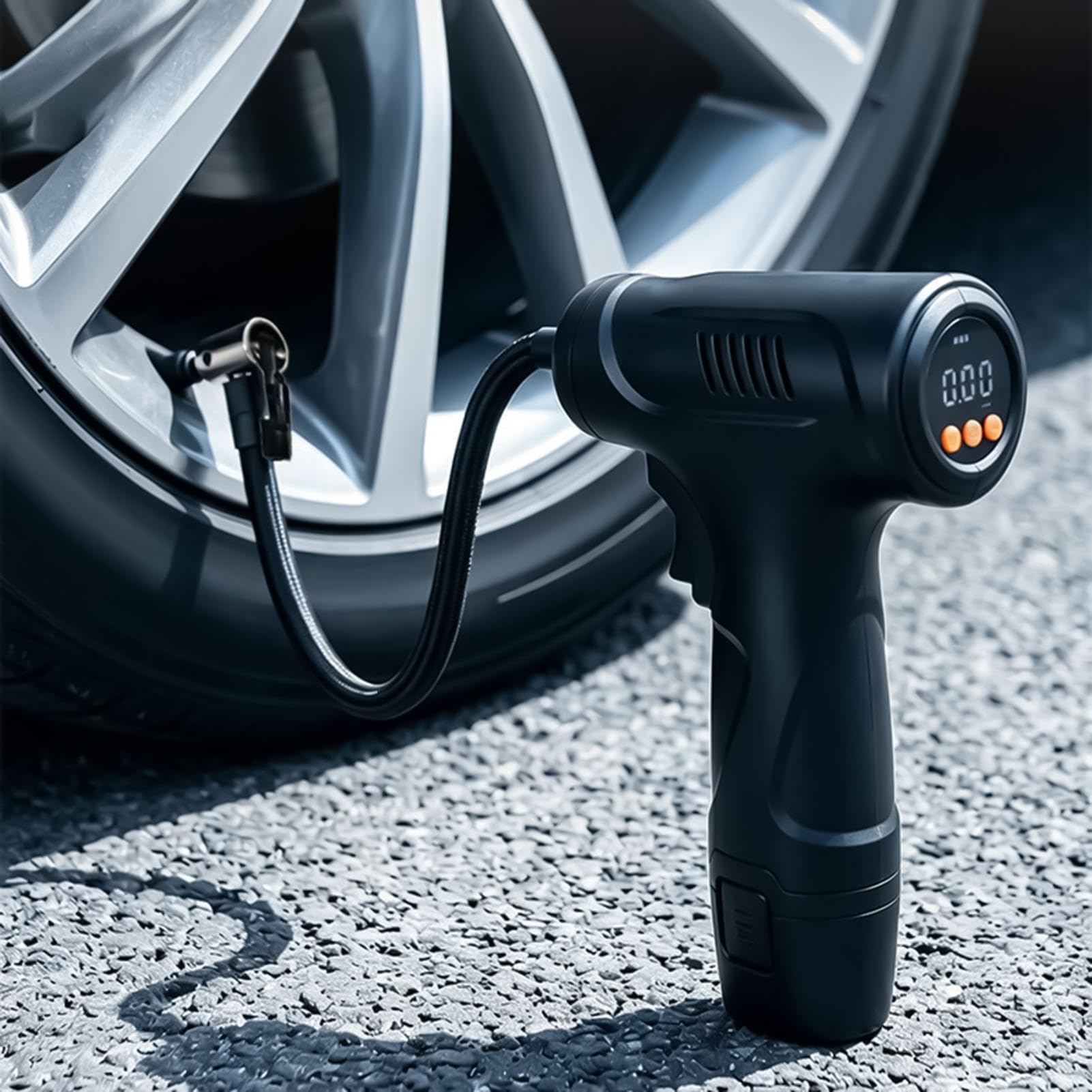 Zestaw ciśnieniomierza do pompowania powietrza bezprzewodowego automatycznego wyłączania | Pompa do opon sprężarka powietrza do roweru motocykla nadmuchiwane dom auto ciężarówka SUV kemping podróż podróż podróż