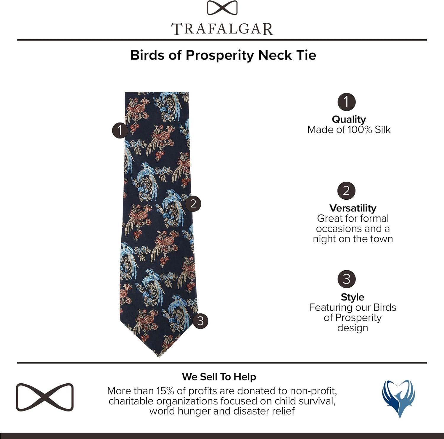 Trafalgar Men's Birds of Prosperity Necktie