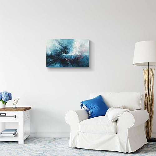 Miniatura 814 de Lienzo artístico para pared, pinturas de arte abstracto, fantasía azul, grafiti colorido sobre fondo blanco; decoración artística moderna para sala