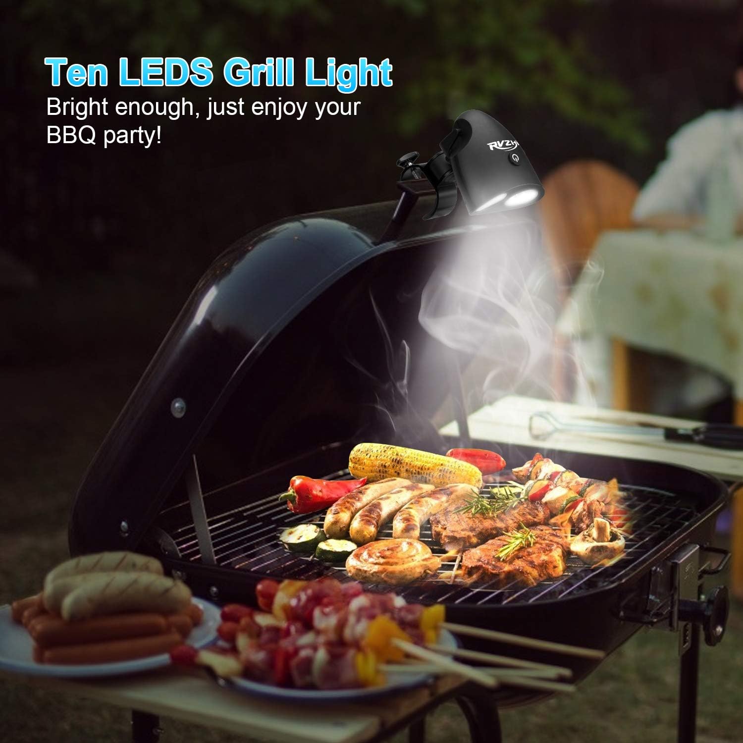 RVZHI Barbecue Grill Light Gifts for Men Father, Upgraded Portable Outdoor Bright LED BBQ Lights with Two Brightness, 360 Degree Flexible Rotation Grilling Accessories, 3 Batteries Included : Patio, Lawn & Garden