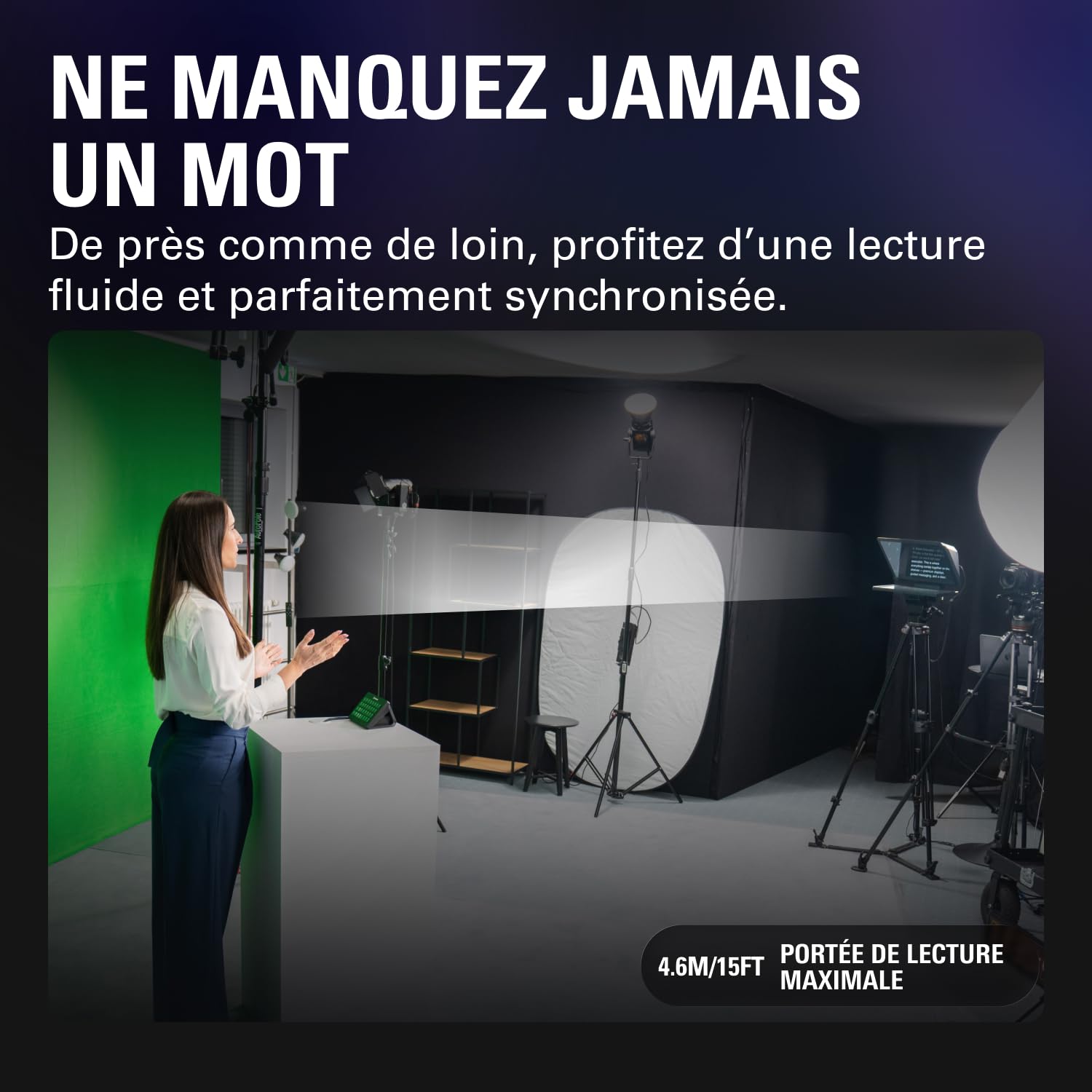 Elgato Prompter XL – Téléprompteur Grand Format avec écran Amovible, Moniteur visioconférence, pour appareils Photo et caméras de Studio, Installation Simple par USB-C 3.2 (PC&Mac)
