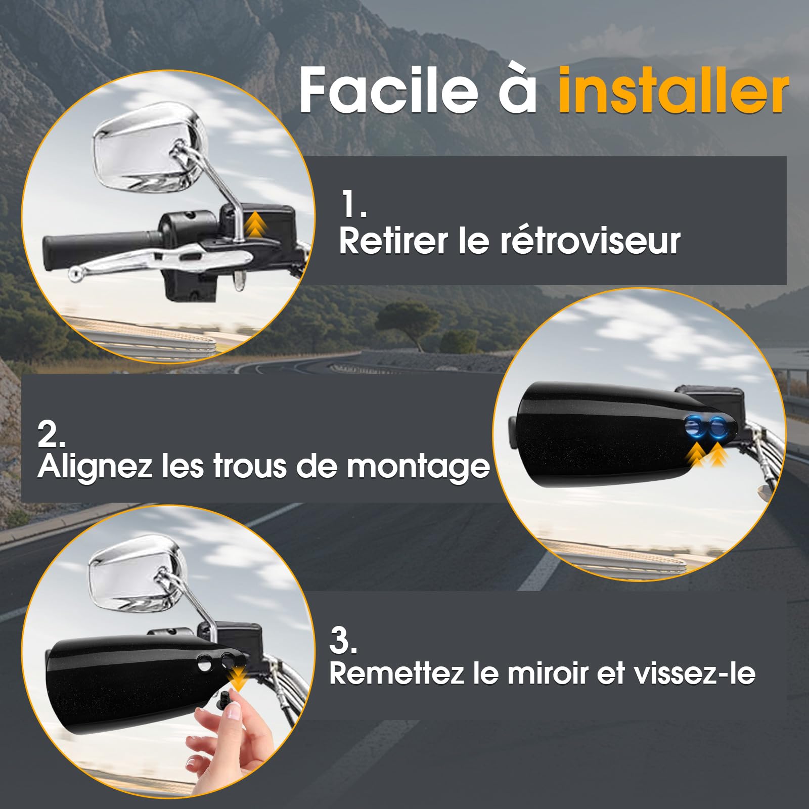 Protège Mains Moto pour Harley Davidson Touring Road Glide Electra Noir