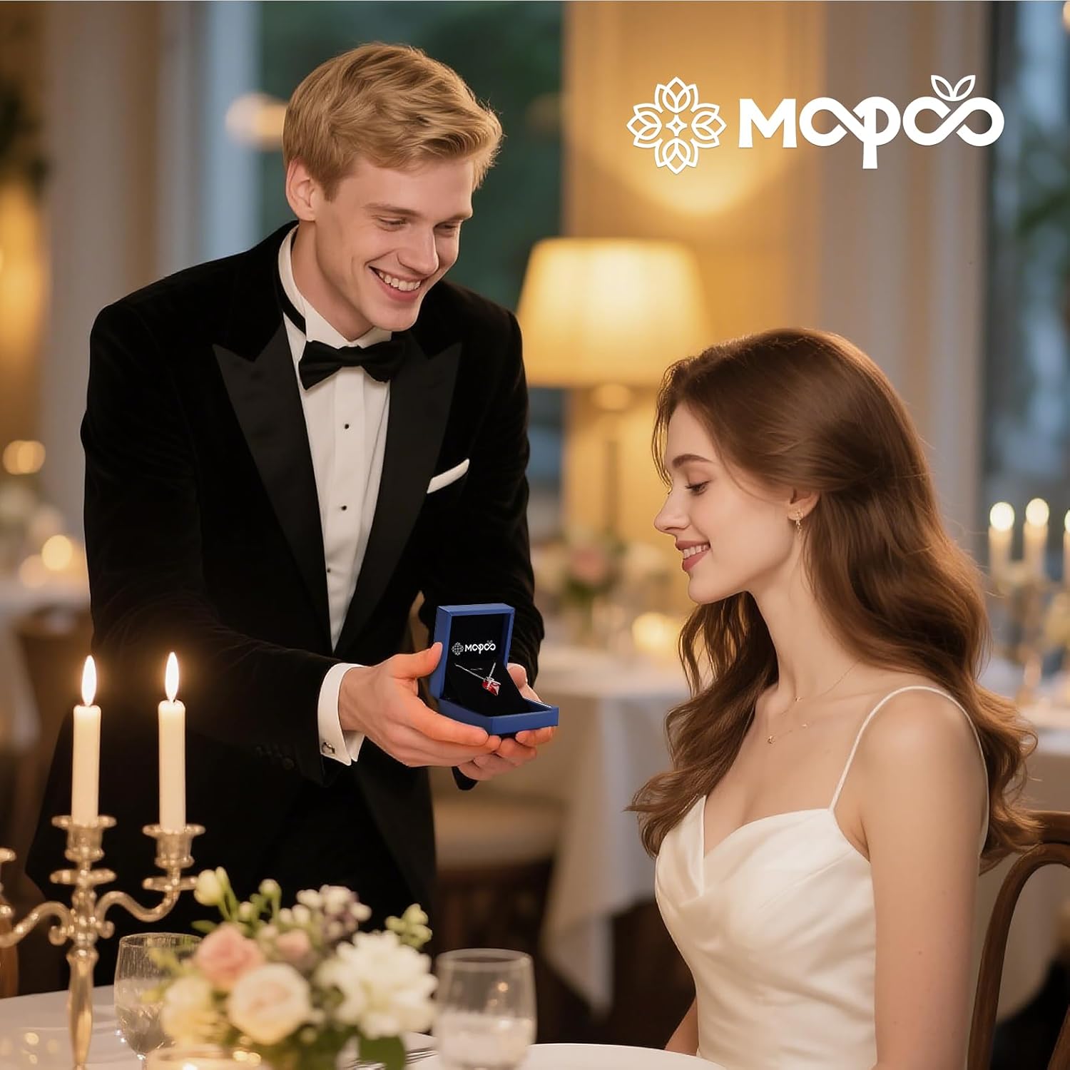 Jewelry for Women, Birthstone Necklace for Women Infinity Pendant Necklace Heart, Rhodium Plating in the Style of 18K White Gold, birthday gifts for women infinity necklace - Image 6