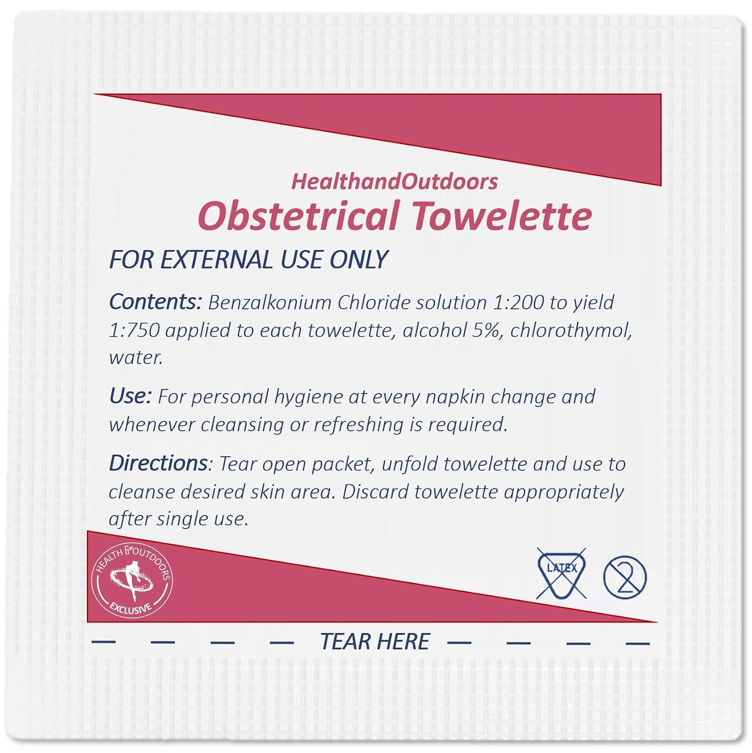 Obstetrical Towelettes Body Cleansing Wet Napkins Individually Wrapped 125 Count Towelettes, 5 x 7 inch Moist Towel For Wound Care and Skin Cleansing
