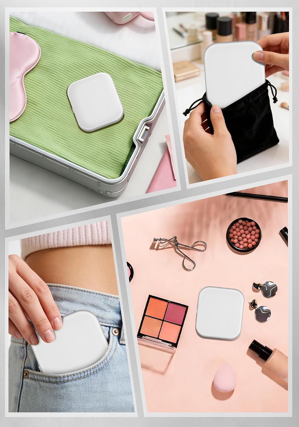 Magnifying Mirror with Light, Rechargeable Compact Makeup Mirror 40X White image 5