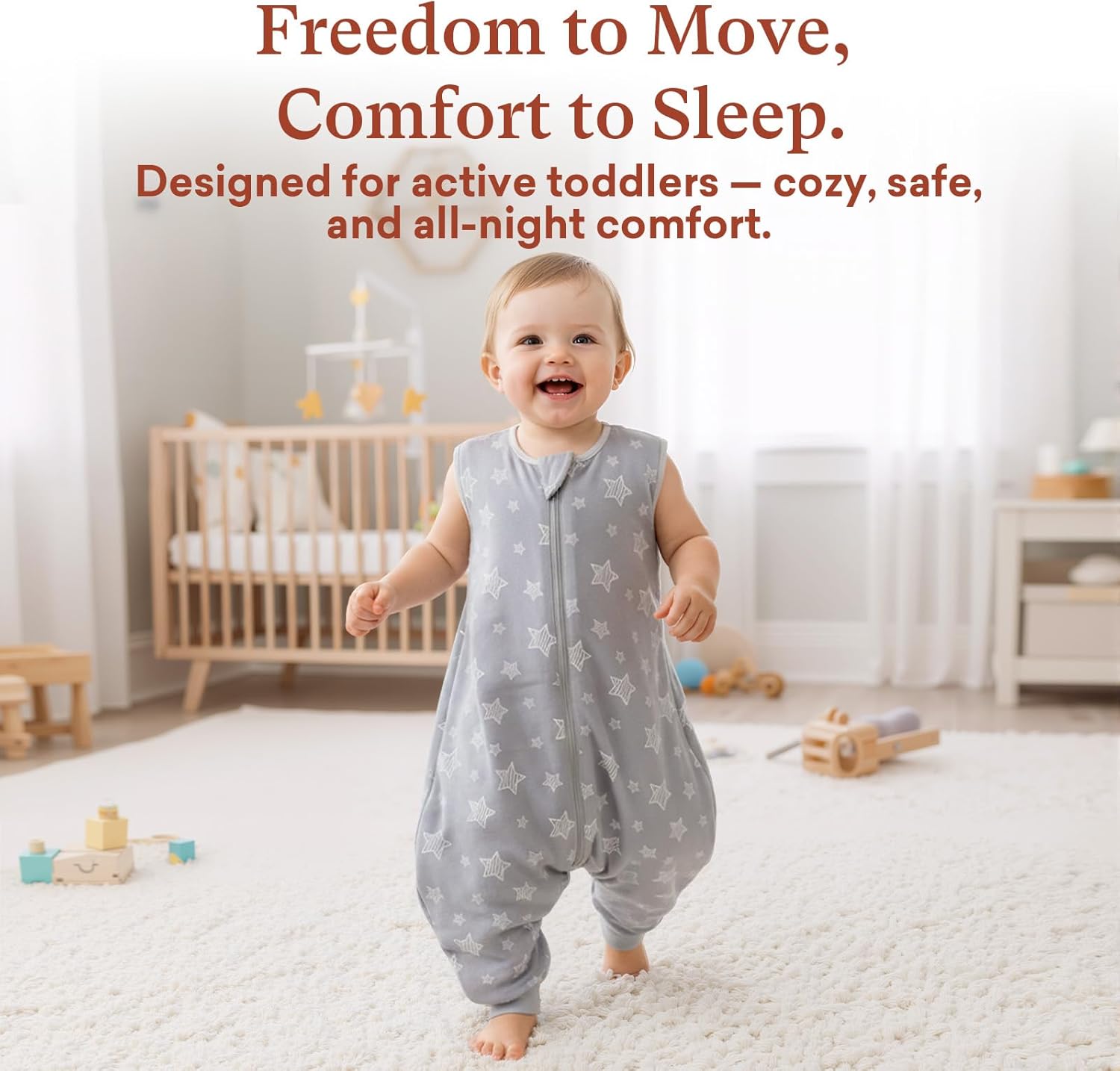 1.0 TOG Toddler Sleep Sack with Legs for Early Walkers, Wearable Blanket for Tall Walking Toddlers 18–36 Months