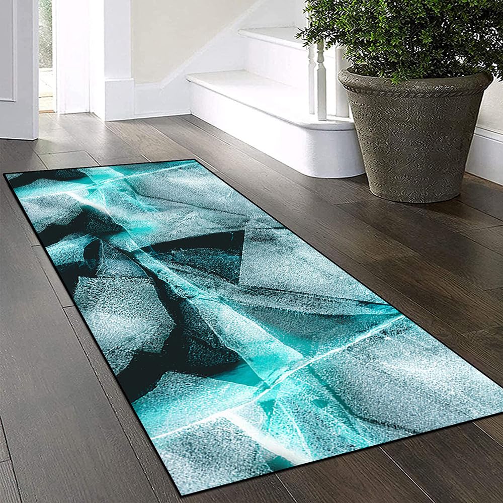 Tapis de cuisine lavable antidérapant bleu eisblau idéal pour le couloir