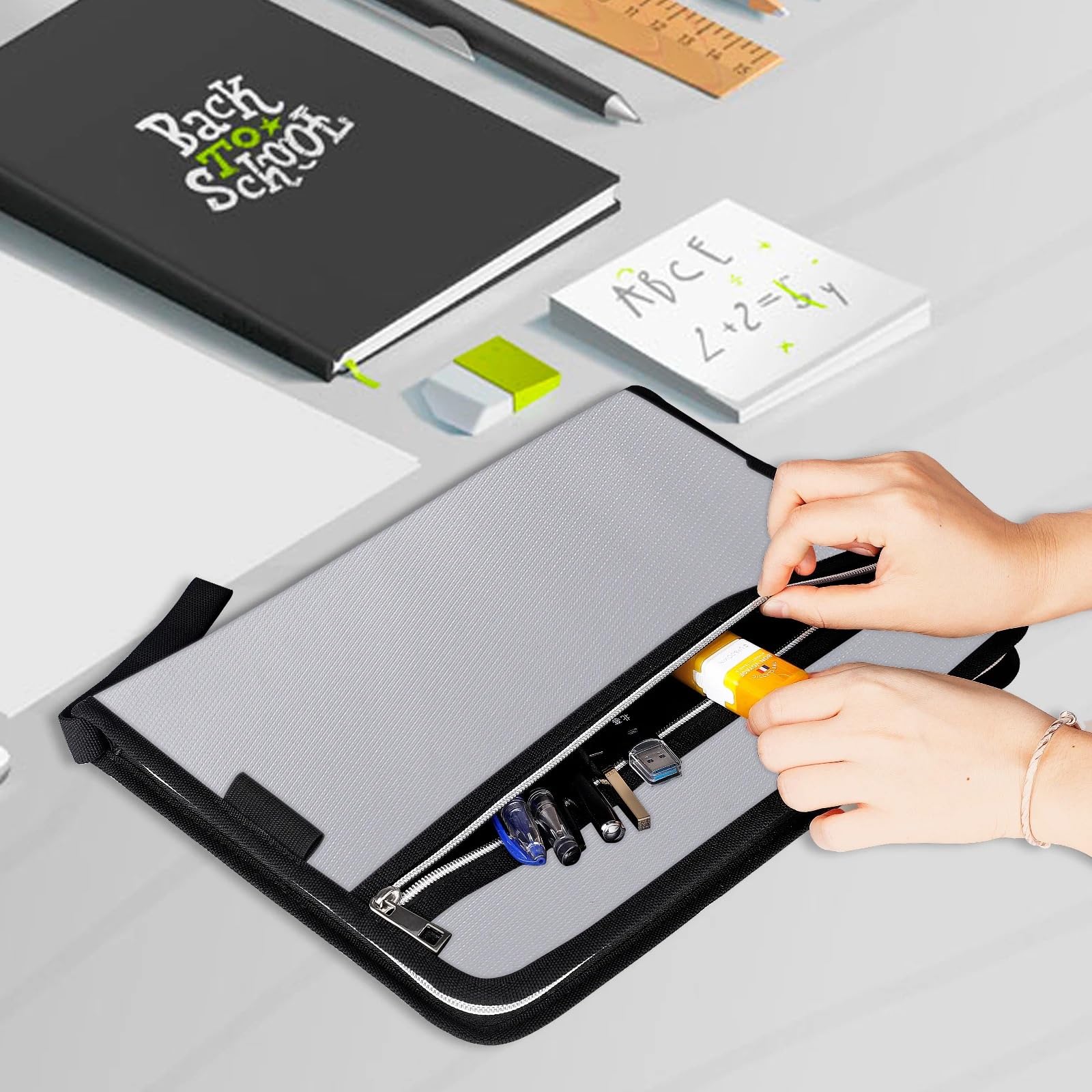 Porta Documenti Accordion File Folder Organizer | Expandable A4 Filing Folder with 2 Zippers, 12-Section Document Holder