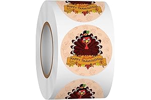 Heyfibro 500-Count Thanksgiving Turkey Stickers