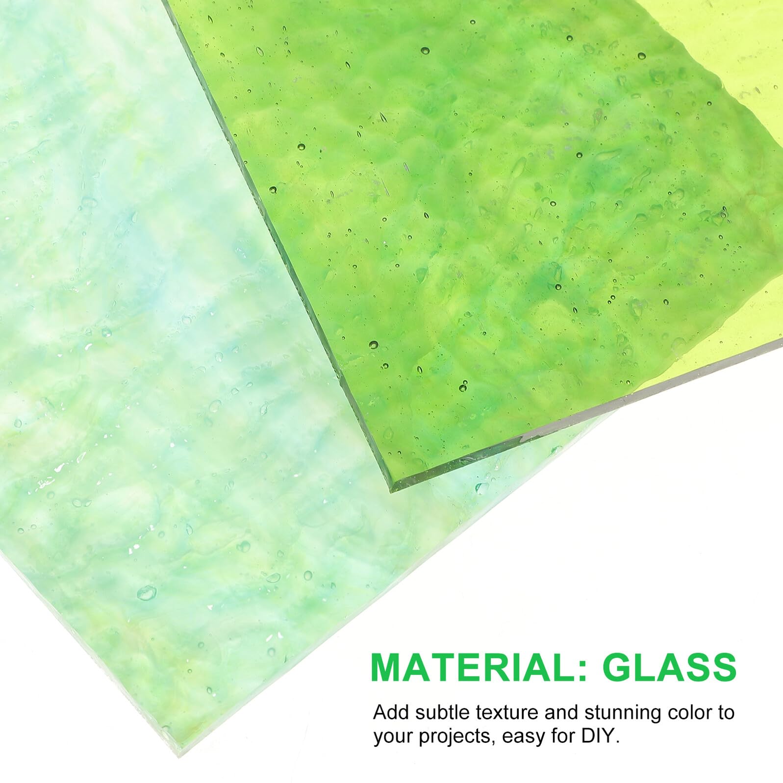 SEWACC Materiales para Manualidades DIY de Vidrio Mosaico 10x15 Cm 4 Piezas Colores Verdes para Artistas Bricolaje Proyectos Navideños Creativos