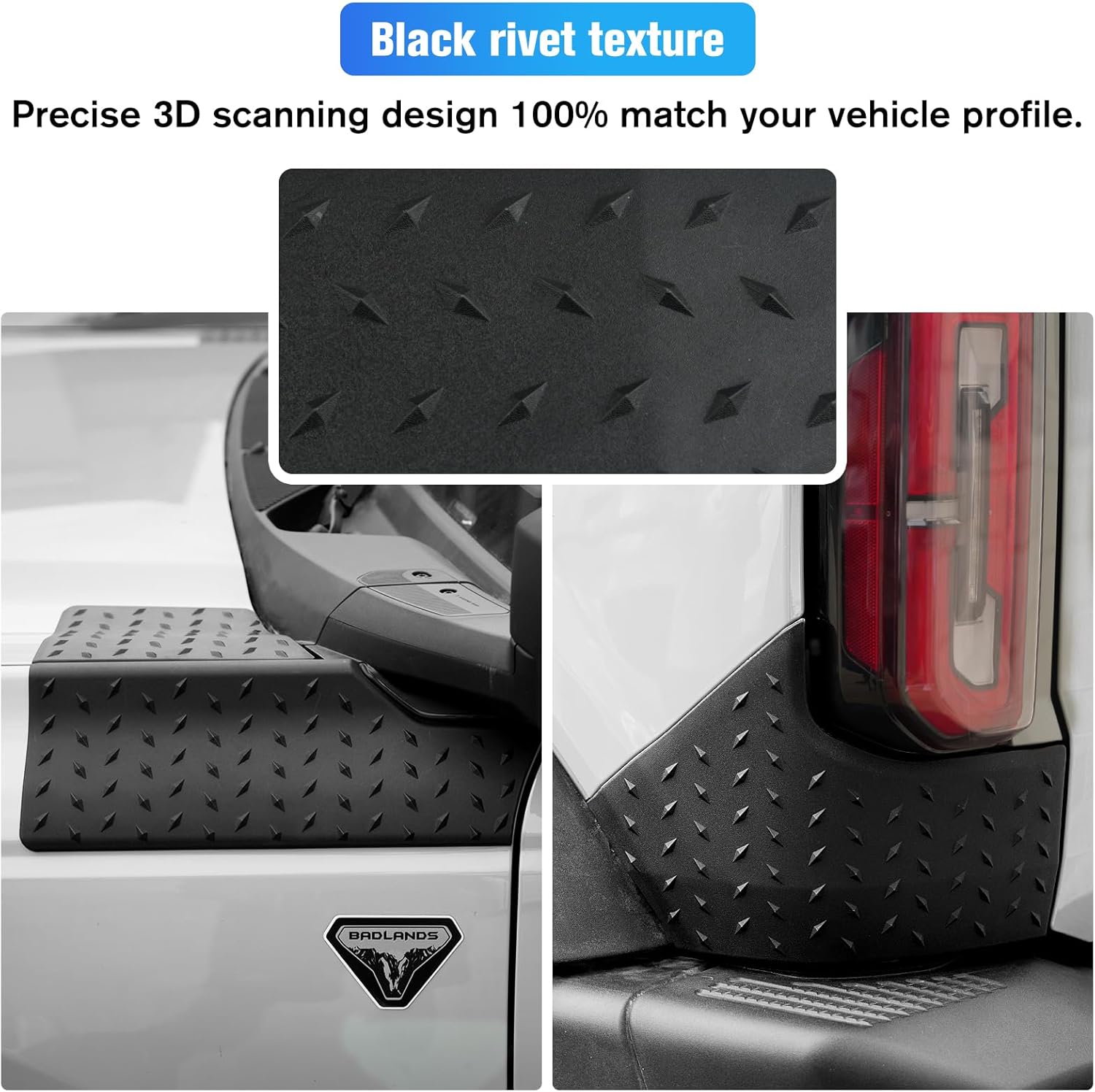 Corner Edge Protector Set Ford Bronco Accessory, Anti Scratch Guards Protector, Corner Guards Trim Cover Compatible for Ford Bronco 2021 2022 2023 2/4 Doors, Black, 6PCS