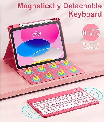 Keyboard Case for Huawei MatePad 11.5'' S 2024 Tablet with Pencil Holder, Slim Lightweight Case with Magnetically Detachable Wireless Keyboard with Mouse