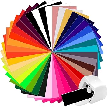 Smart Iron On for CRI-Cut Joy Xtra, 8.5 x 12in Plotter Film Textile, Heat Transfer Vinyl for Shirts, Easy to Cut & Weed for Heat Vinyl Design 40 Color