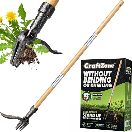 Weed Puller Stand Up Weed Puller Tool with Wooden Long
