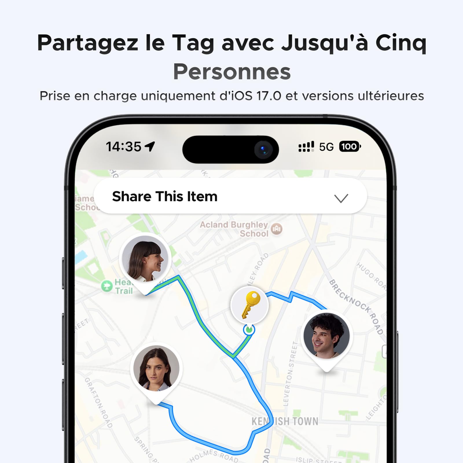 UGREEN FineTrack Finder Tag Traceur Fonctionne avec Find My (iOS Uniquement) 2 Ans Batterie Localisateur d'Objets Bluetooth pour Clés Valises Portefeuilles Wallet Bagages Sacs Lot de 4