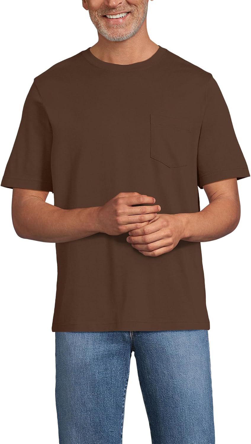 Lands' End Men's Super-T Short Sleeve T-Shirt with Pocket