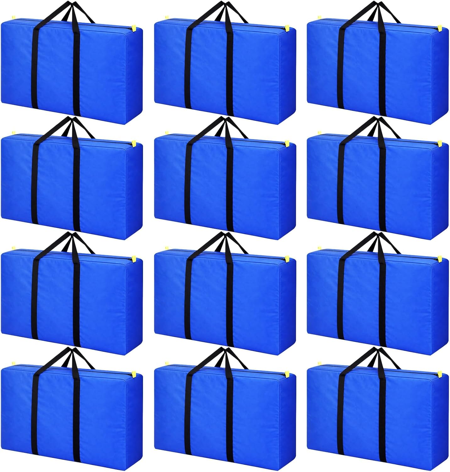 Abbylike 12 Pack 26Gal/100L Extra Large Heavy Duty Moving Bags Bulk, Oversized Storage Tote Bags for Clothes Travel Duffle Bag for Space Saving Moving Storage with Zippers & Carrying Handles(Blue)