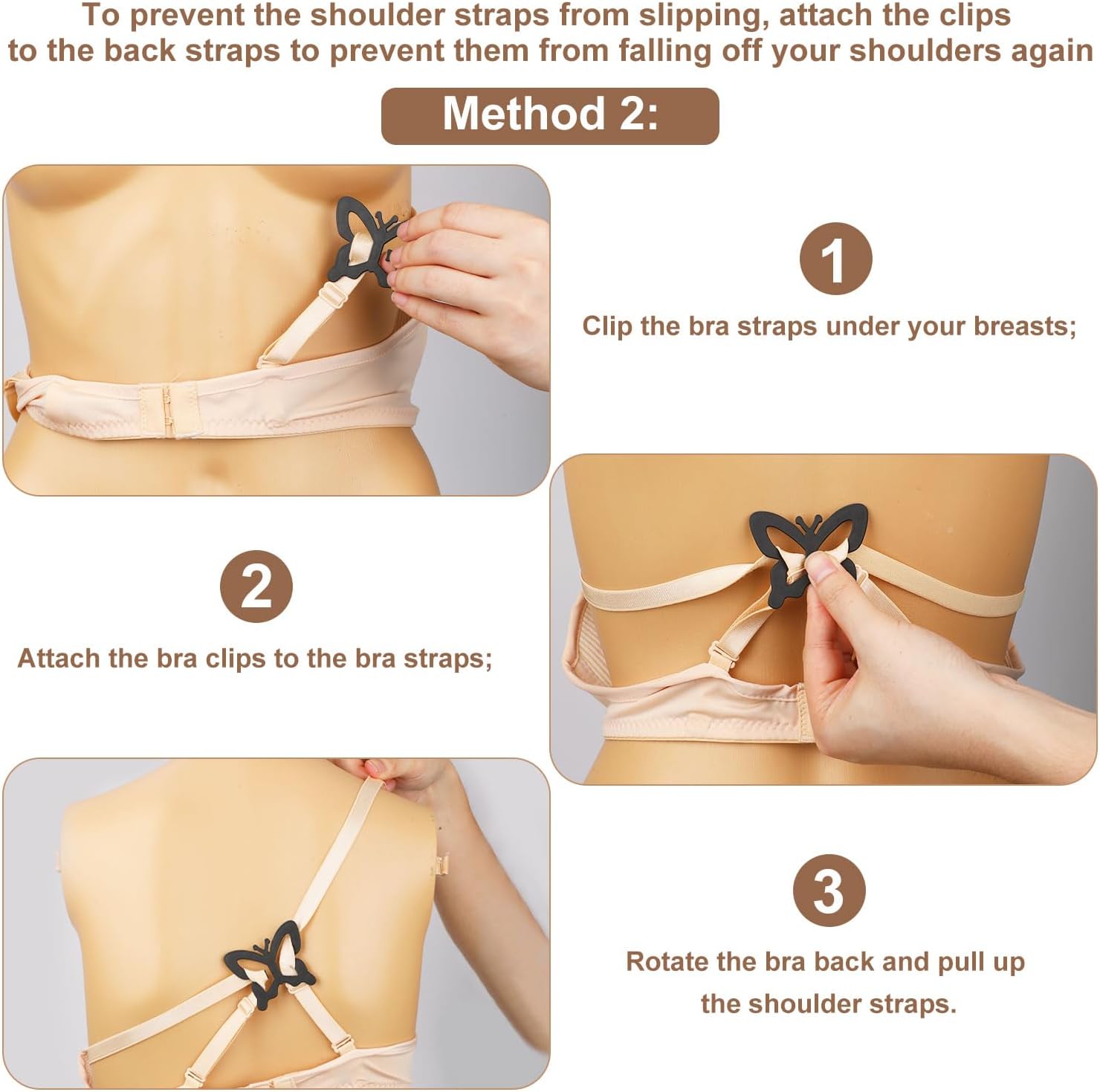 Mikovivi 8pcs Bra Strap Clips, 4 Colors image 4
