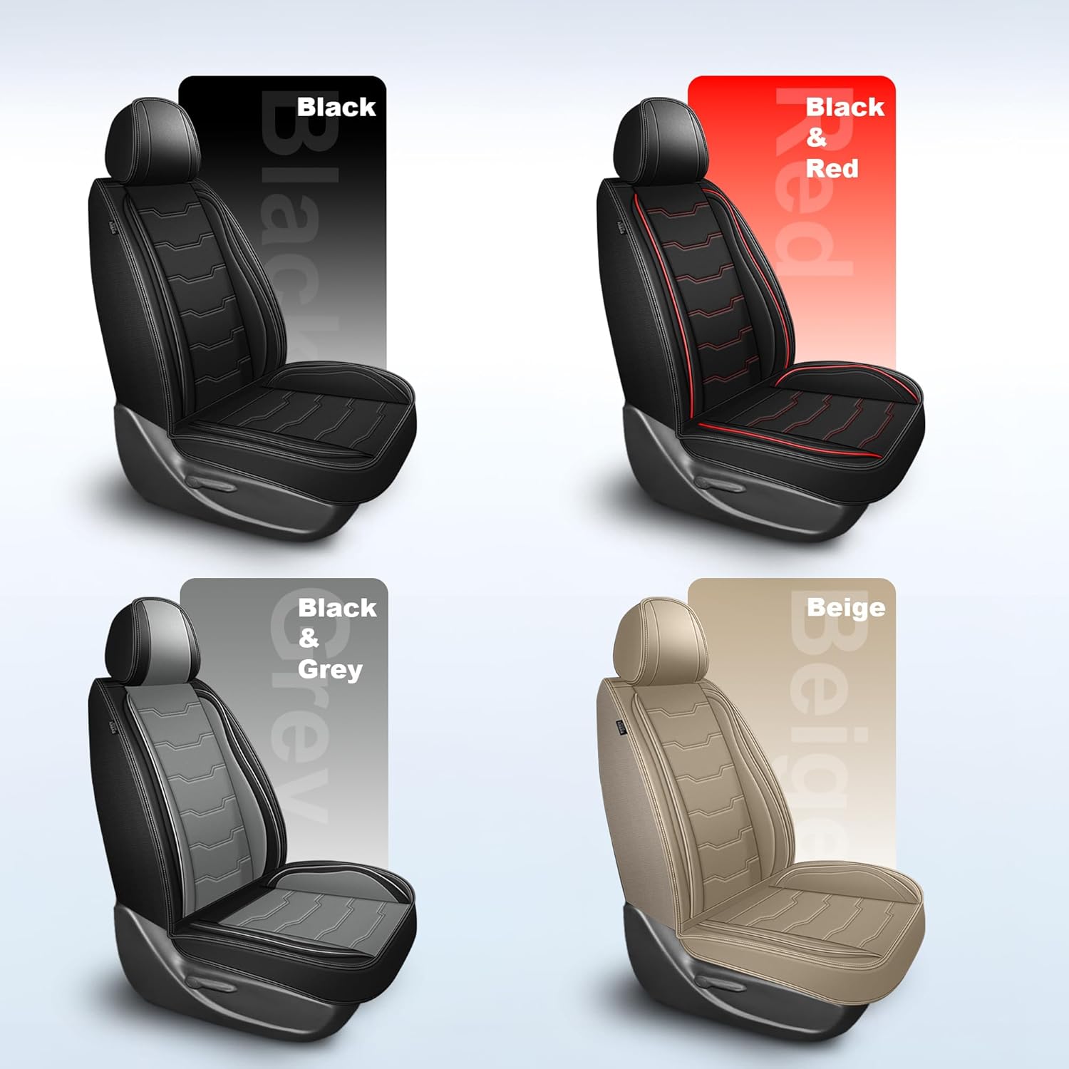 Car Seat Covers Fit for Dodge Charger 2007-2023 2024 2025 Full Set Seat Cover Waterproof Faux Leather, Compatible Airbag Automotive Cushion Protector(5 Seats, Red Line)