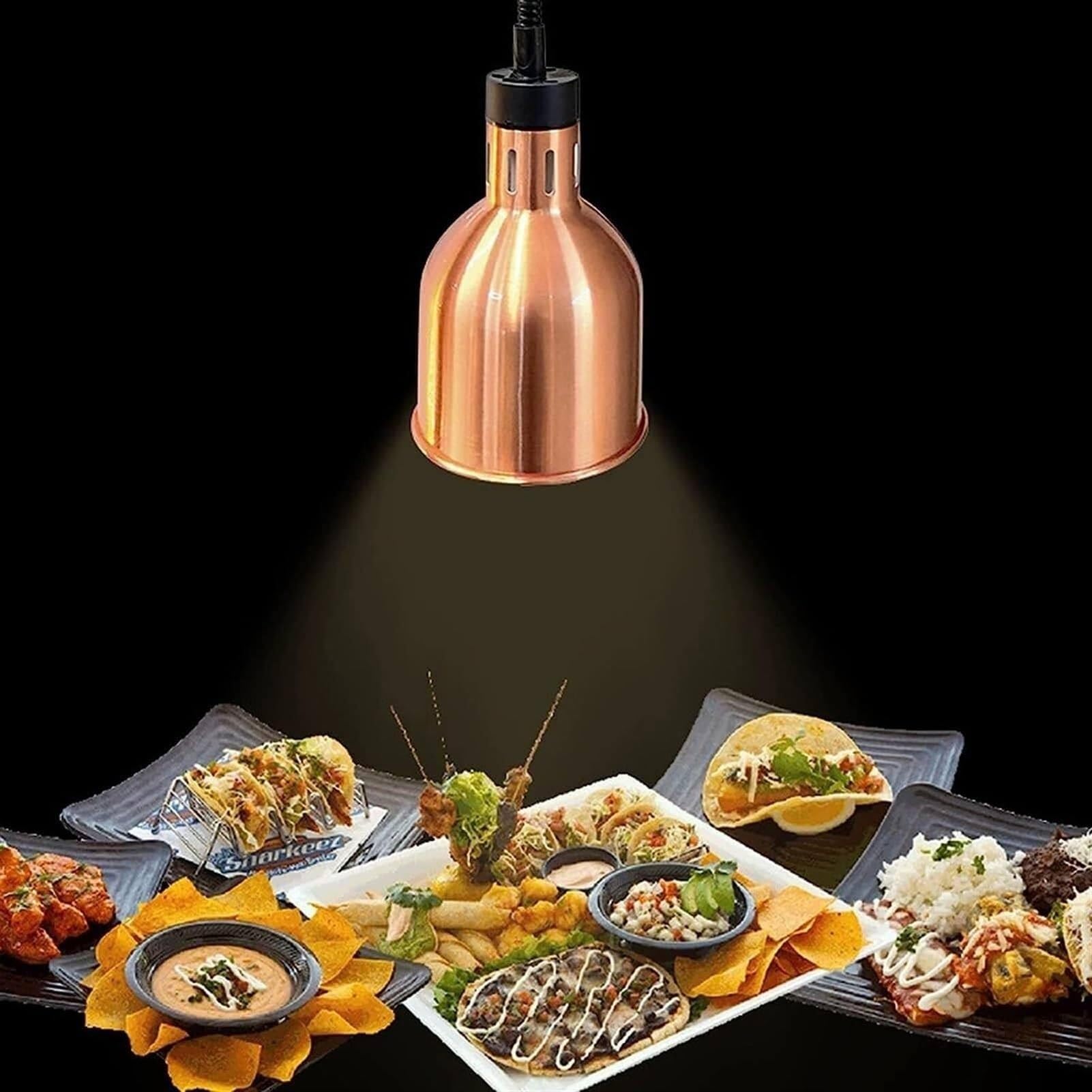 Lampada for la conservazione del Calore degli Alimenti, Lampada riscaldante for Verdure, lampadario for Cucina d'hotel, Lampada Retrattile for la conservazione del Calore, Argento(Blue)