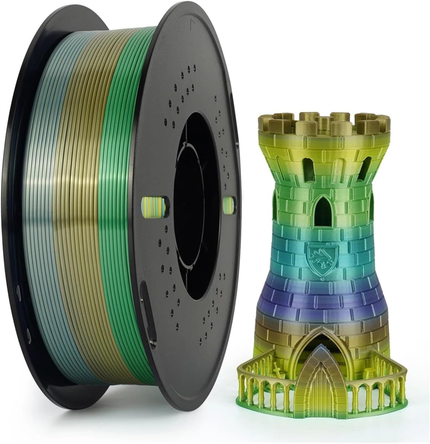 4KG/lot Silk PLA Filament Rainbow Pla 1.75mm 3D Printing Material for 3D Printers 3D Pens 1KG No Bubble(4KG Forest Color)