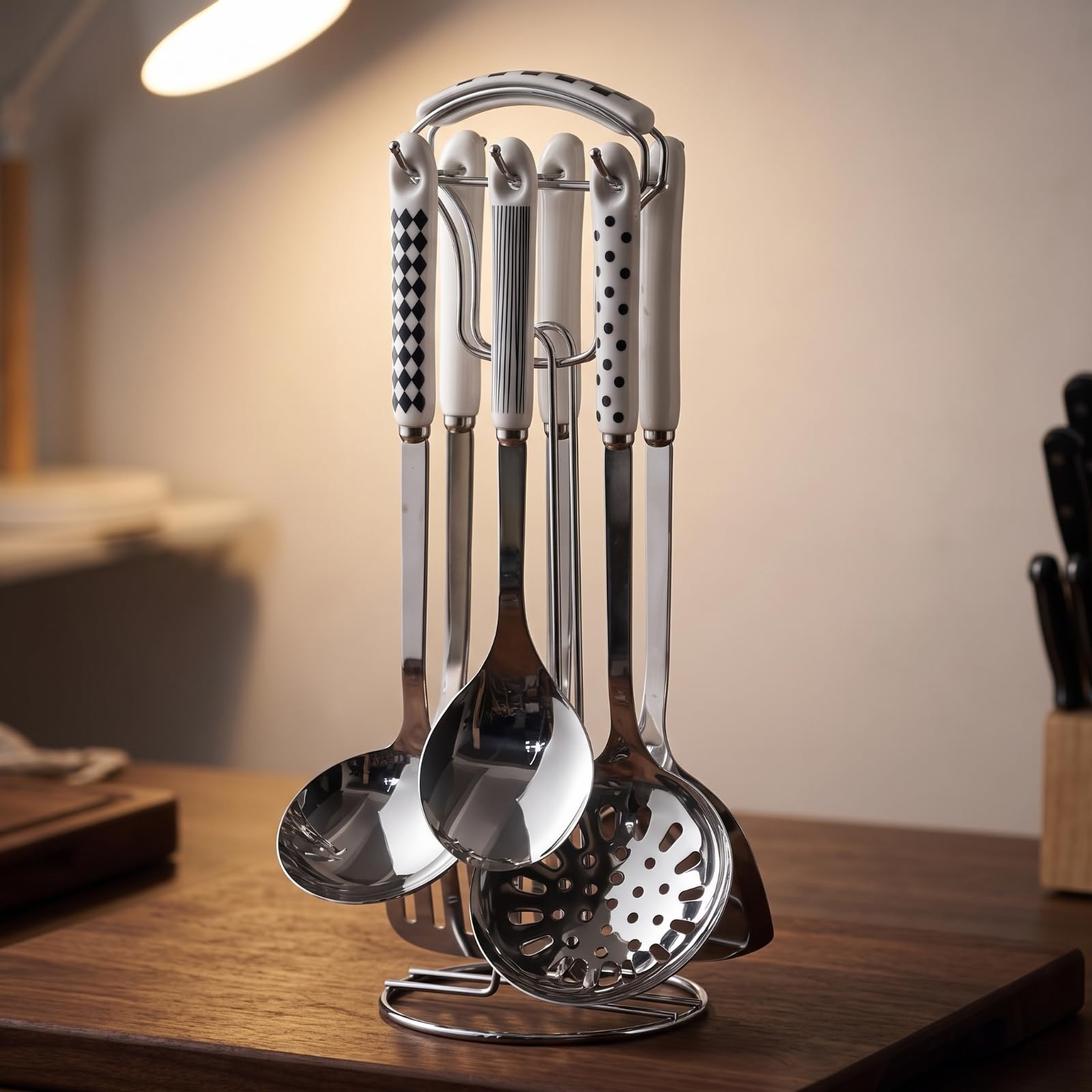 kowaku Utensilios Cocina con Soporte | Ahorra Espacio, Juego Utensilios Cocina con Estante, para Lavaplatos