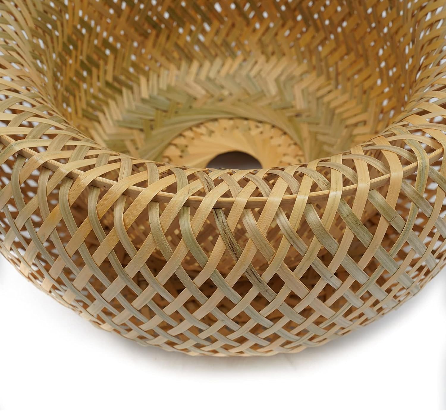 Bamboo Pendant Light, Hand Woven Rattan Pendant Light, Bamboo Wicker Rattan Light, Round Basket Pendants Lightt for Kitchen Island, Dining Room, Living Room, Porch