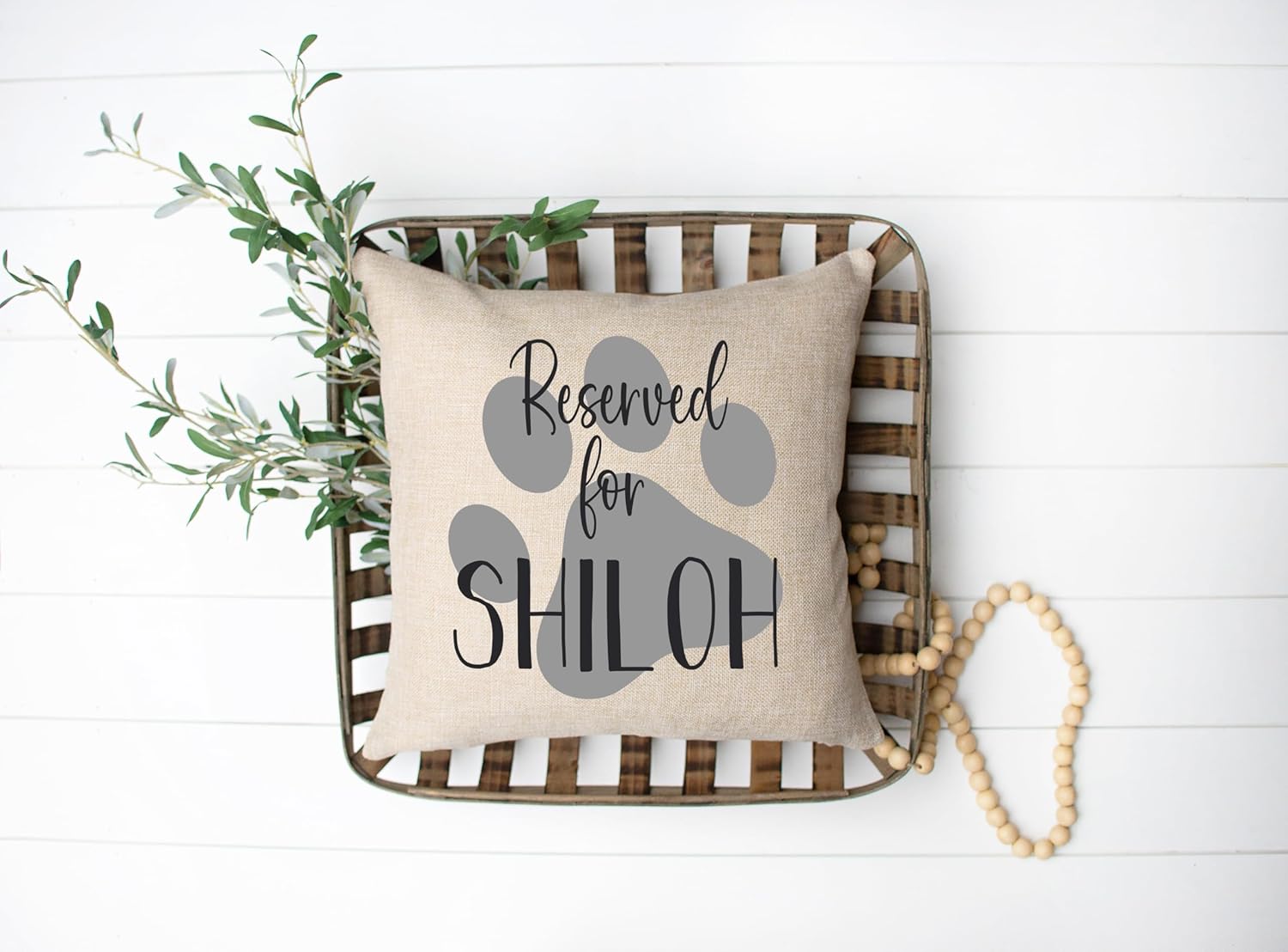 Reserved for The Dog Personalized Dog Name Throw Pillow | Dog Lover Gift | Custom Dog Gift| 16x16 Linen (Pillow Cover + Insert)
