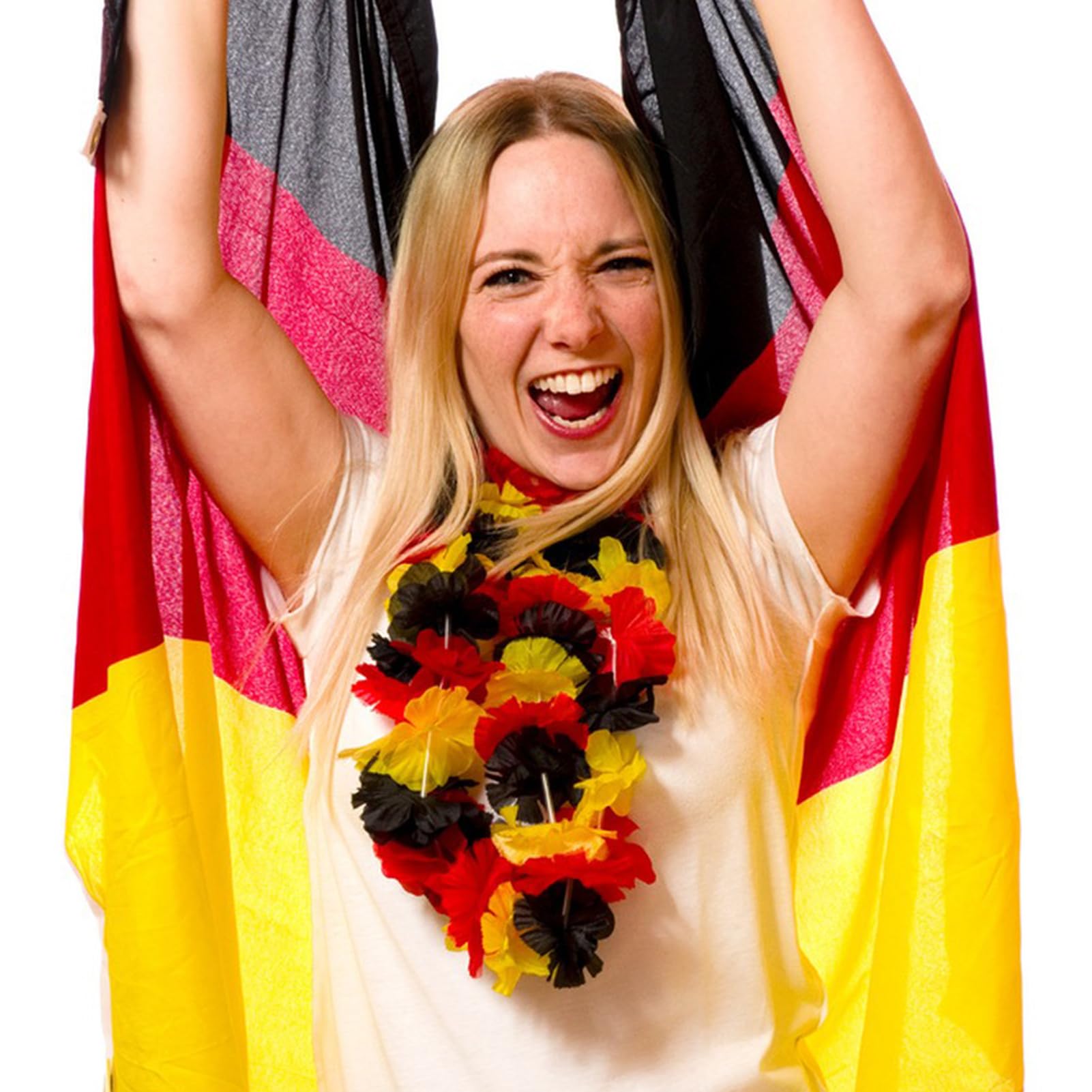 Collana con bandiera, 7 m, con 25 bandiere della Germania, calcio EM 2024, articolo per fan dei campionati europei, per donne e uomini, bandiera della Germania, decorazione per World Cup Home Garden