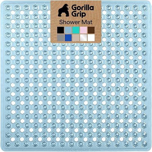 Vista 53 de GORILLA GRIP Alfombrilla para bañera patentada, lavable a máquina, con ventosas y orificios de drenaje para mantener las bañeras limpias, suave