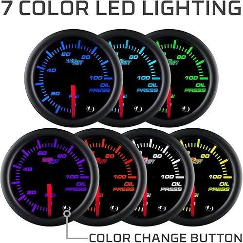 Miniatura 3 de GlowShift - Indicador de presión de aceite tintado, disponible en 7 colores
