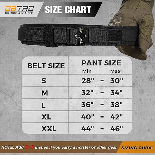 Miniatura 6 de DBTAC - Cinturón táctico para pistola de 2 capas de 1.5 pulgadas para transporte oculto, cinturón EDC resistente con hebilla de liberación rápida de