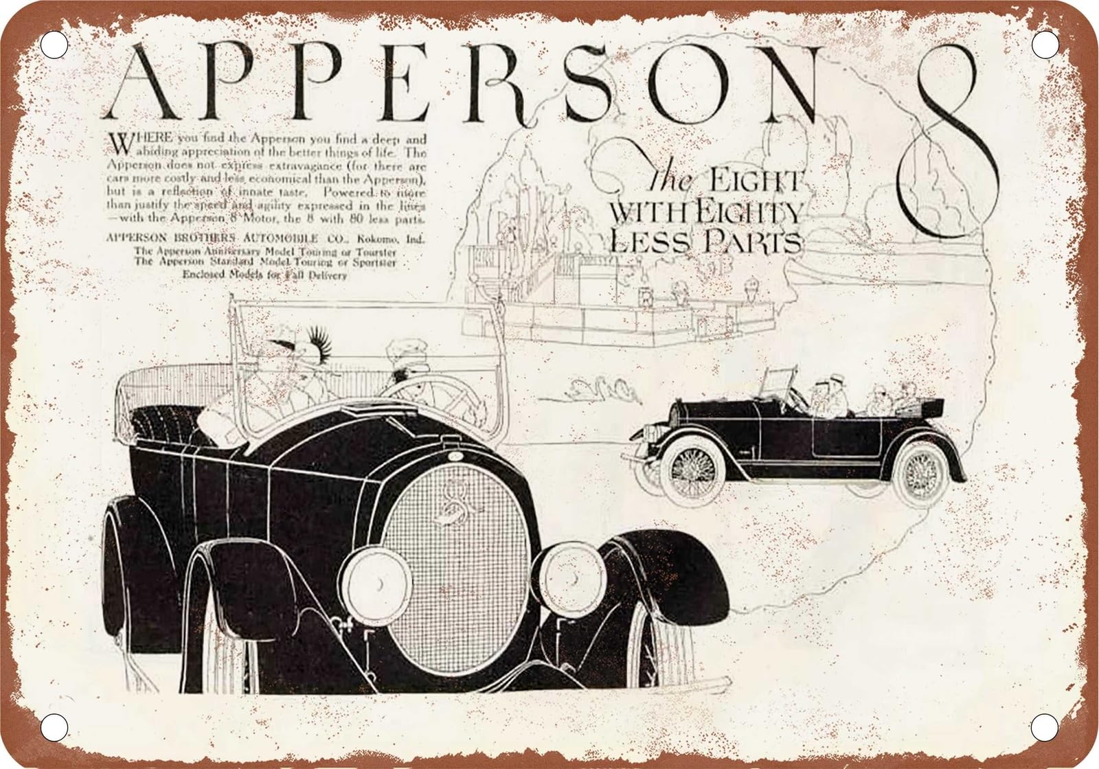 METAL SIGN - 1919 Apperson Vintage Ad 04 - Old Retro Rusty Look home decor
