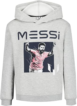 Messi Boys' Lifestyle Long Sleeve Sweatshirt, Standard Fit Hoodie Sweatshirt, Comfortable