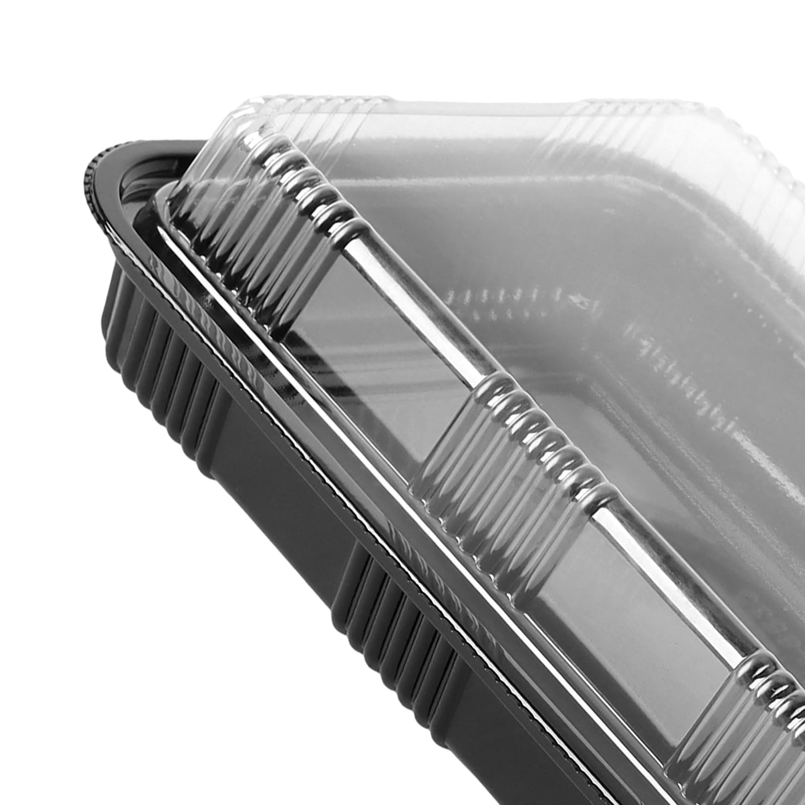 PINGEUI Confezione da 30 vassoi per sandwich con coperchi, vassoi in plastica per buffet con coperchi trasparenti, vassoi riutilizzabili per catering per feste, torte, panini, dolcetti, sushi e