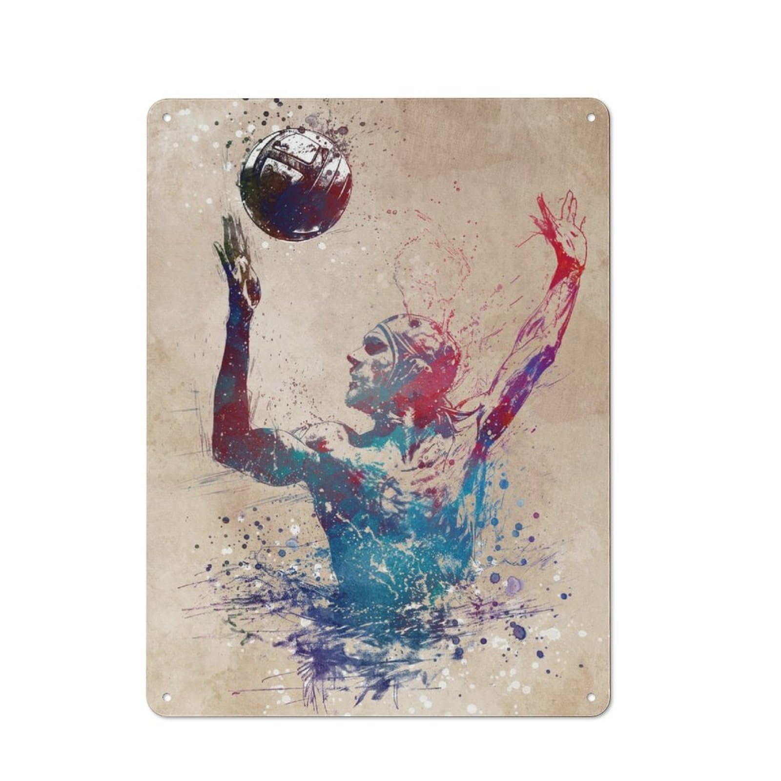 Junmoney Water Polo Sport Vintage Metal Sign 40X30cm Featuring Home Bar Decor For Cafe, Pub, Workshop Or Home Bar