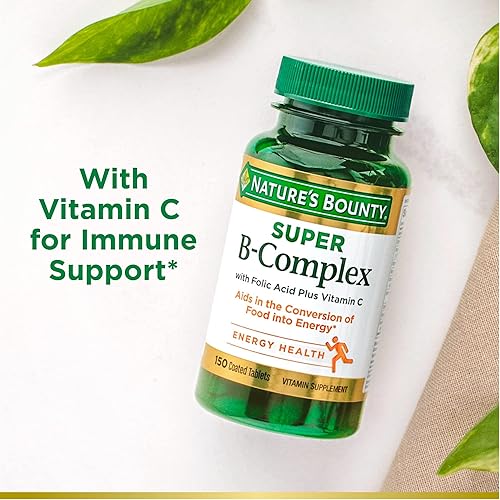 Miniatura 3 de Nature's Bounty, Complejo Super B con Vitamina C y Ácido Fólico - Apoyo Inmune y Energético - 150 Tabletas,.