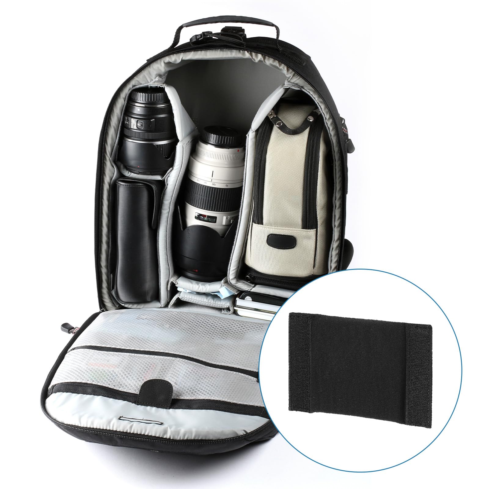 PATIKIL Divisore Borsa Fotocamera, 4Pz 5.51"x3.78"x0.55" Nero